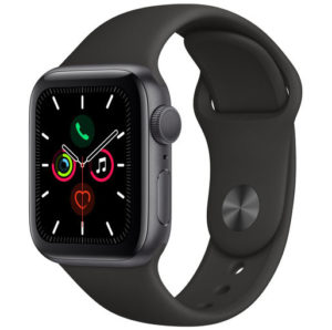 Apple Watch Series 5 (GPS Only, 44mm, Space Gray Aluminum, Black Sport Band)