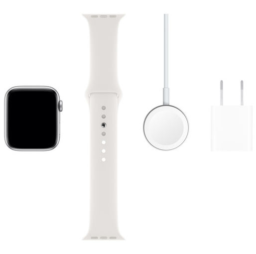silver and white apple watch