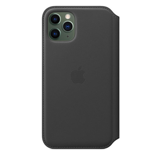 back view of green iphone APPLE IPHONE 11 PRO LEATHER FOLIO CASE ORGINAL