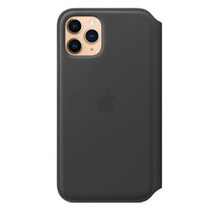 back view of golden iphone APPLE IPHONE 11 PRO LEATHER FOLIO CASE ORGINAL