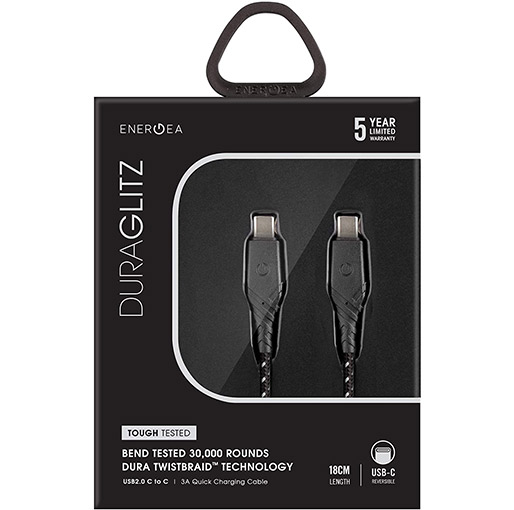 ENERGEA DURAGLITZ USB-C TO USB CABLE 18CM