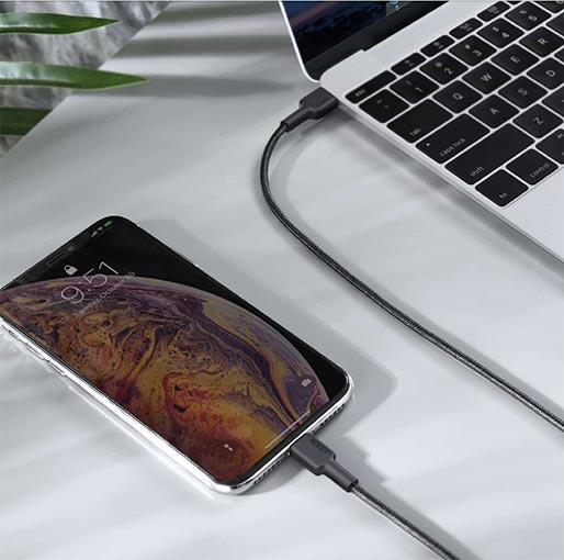 AUKEY BRAIDED NYLON MFi USBC TO LIGHTNING CABLE 2M