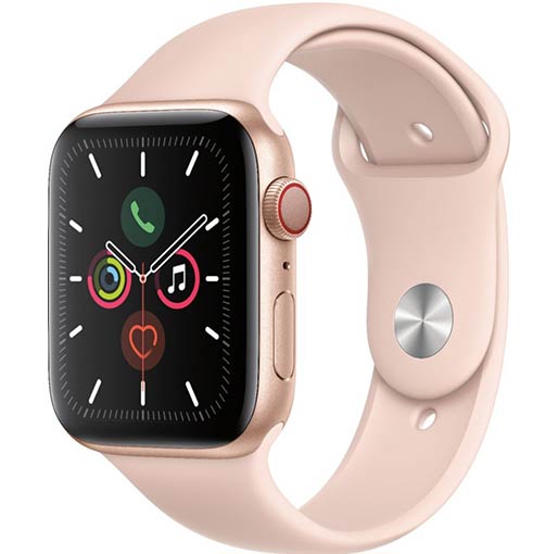 Apple Watch Series 5 (GPS + Cellular, 44mm) - Gold Aluminum Case with Pink Sport Band