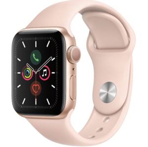 Apple Watch Series 5 (GPS + Cellular) (40mm) Gold Aluminium Case with Pink Sand Sport Band