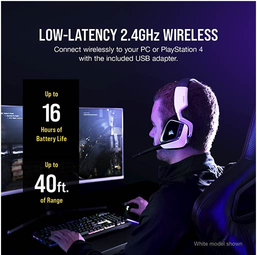 Corsair Void RGB Elite Wireless Premium Gaming Headset with 7.1 Surround Sound, Carbon