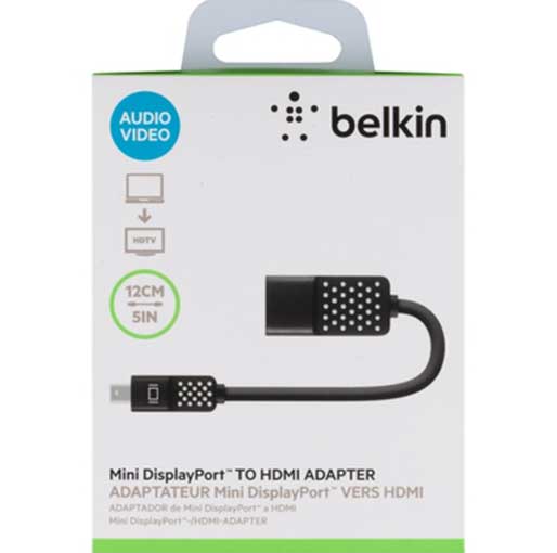 Belkin Mini Display Port to HDMI Adapter 4k Compatible - Black