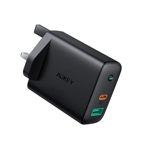 Aukey Dual-Port 30W PD Wall Charger with Dynamic Detect-D1