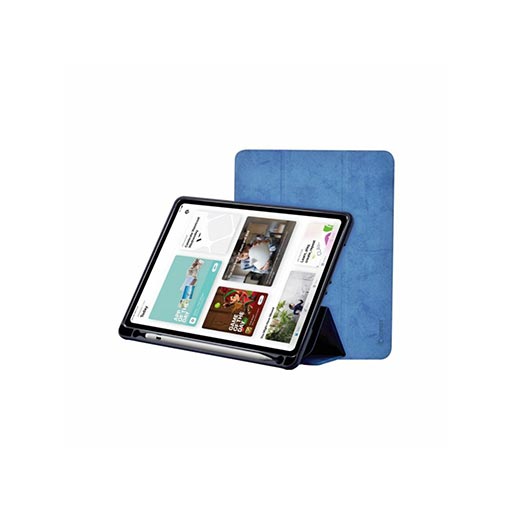 Comma Leather Case for iPad Pro 12.9 With Pencil Slot (2018) bluee