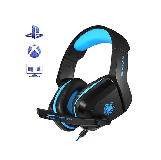 PHOINIKAS H1 Stereo Gaming Headset-Blue