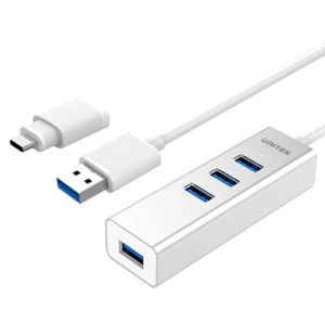 Unitek USB 3.0 4-Port Aluminium Hub With USB Type-C Adaptor