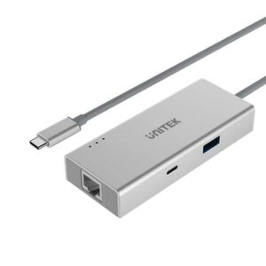 Unitek USB 3.1 Type-C Aluminium Hub (1-Port USB Type-A+1-Port USB Type-C+HDMI+Gigabit Ethernet Converter)