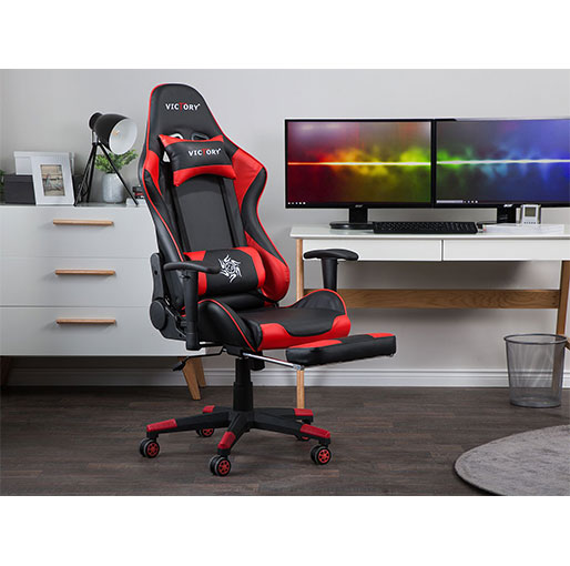 Victory Black and Red Adjustable Gaming Chair