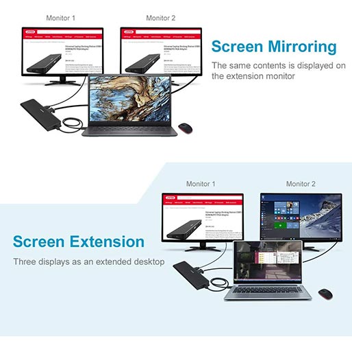 UNITEK Dual-Display USB 3.0 Universal Docking Station with HDMI