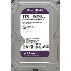 WD Purple 1TB Surveillance Hard Drive - 5400 RPM Class, SATA 6 Gb/s, 64 MB Cache, 3.5" - WD10PURZ