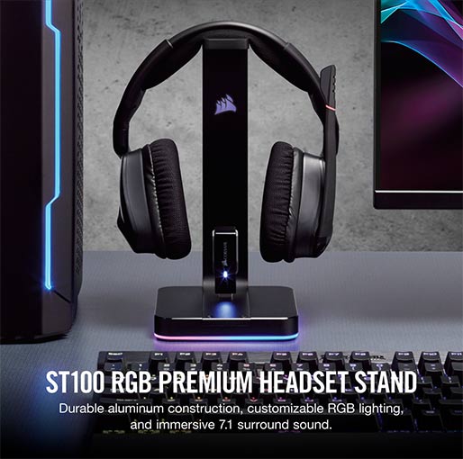 ST100 RGB Premium Headset Stand with 7.1 Surround Sound