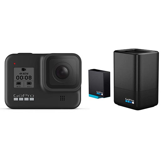 GoPro Hero 8 Black Bundle (Action Camera+Extra Battery+Dual Battery Charger)