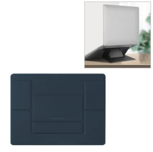 Mutural MacBook 13.3"-15.4" Adhesive laptop stand PU Leather Angle Adjustable Magnetic Attraction Bracket -Blue