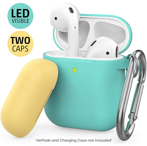 AHASTYLE AirPods 1 & 2 Dual Color Case Protective Cover - Mint Green/ Yellow