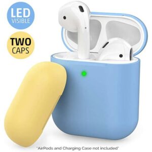 AHASTYLE AirPods 1 & 2 Dual Color Case Protective Cover - Sky Blue/ Yellow