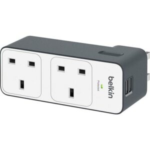 Belkin 2 Way Multi Plug Travel Surge with 2x2.4 A USB Charging