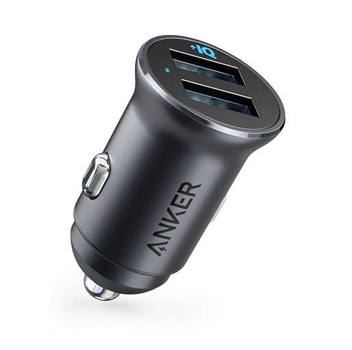 Anker PowerDrive 2 Alloy Mini 24W 4.8A Metal Dual USB Car Charger A2727H41