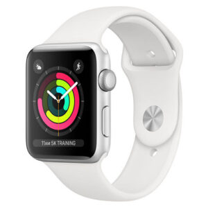 Buy Apple Watch Series 3 GPS - 42mm Silver Aluminium Case with White Sports Band at best price in Qatar.