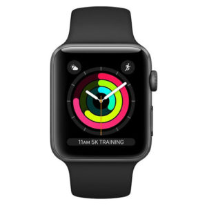 Buy Apple Watch Series 3 GPS - 42mm Space Grey Aluminium Case with Black Sport Band at best price in Qatar.