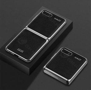 GKK Samsung Galaxy Z Flip Luxury Leather Fold Anti-knock Hard Cover Case with Plating Edge Pattern1