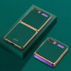 GKK Samsung Galaxy Z Flip Luxury Leather Fold Anti-knock Hard Cover Case with Plating Edge Pattern 11