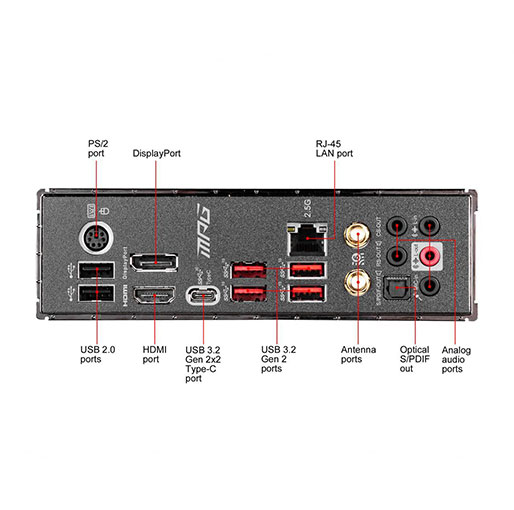 MSI MPG Z490 GAMING CARBON WIFI LGA 1200 Intel Z490 SATA 6Gb/s ATX Intel Motherboard