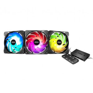 MSI Max F12A-3H ARGB PWM Performance Case Cooling Fan With Controller -120mm -Triple Pack