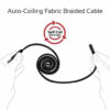 Promate Coiline-i 1M Durable Aluminium Alloy Auto-Rolling Reversible USB-A to Lighting Cable with 2A Fast Charging