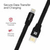 Promate Coiline-i 1M Durable Aluminium Alloy Auto-Rolling Reversible USB-A to Lighting Cable with 2A Fast Charging