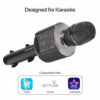 Promate VocalMic-4 Multi-Purpose Wireless Karaoke Microphone with LED Light and Phone Holder Silver