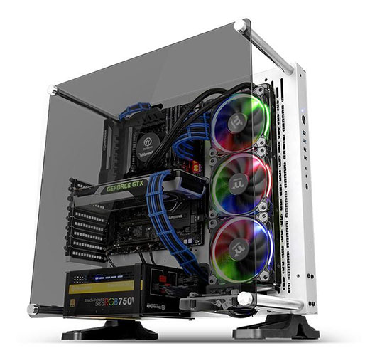 Buy Thermaltake Core P3 Tempered Glass Snow White Edition ATX Open Frame panoramic viewing Gaming computer case in Qatar