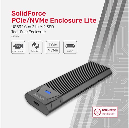 Buy Unitek USB 3.1 Gen2 To M.2 SSD Tool-Free (PCIe/NVMe) Enclosure