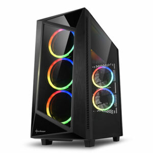 Buy Sharkoon REV200 RGB Mid Tower Gaming PC Case Black at best price in Qatar.