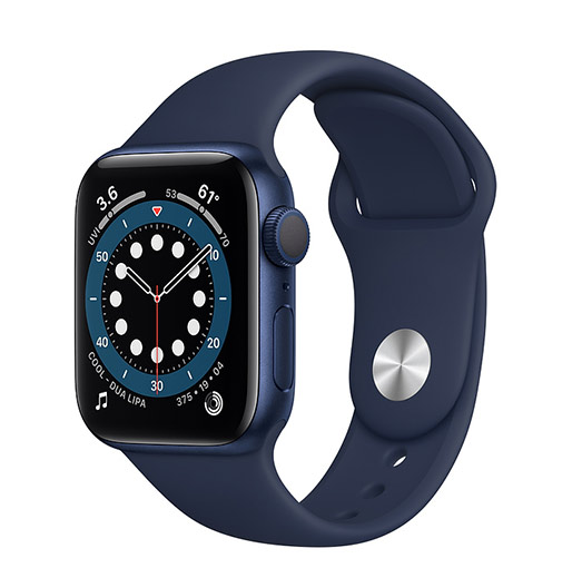 Buy Apple Watch Series 6 GPS,40mm Blue Aluminium Case with Deep Navy Sport Band - Regular at best price in Qatar.