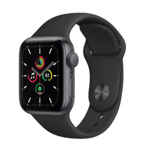 Buy Apple Watch SE GPS 40mm Space Grey Aluminium Case With Black Sports Band-Regular in Qatar