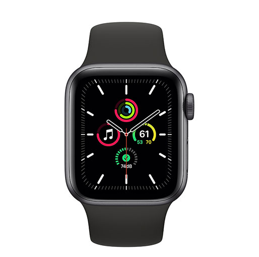 Apple Watch SE GPS 40mm Space Grey Aluminium Case With Black Sports Band-Regular