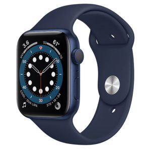 Buy Apple Watch Series 6 GPS,44mm Blue Aluminium Case with Deep Navy Sport Band - Regular in Qatar