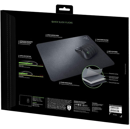Razer Acari Gaming Mouse mat pad Super Slick Ultra-low friction gaming mat for maximum speed, Black RZ02-03310100-R3M1