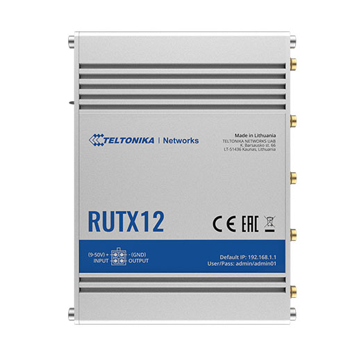 Teltonika RUTX12 Dual LTE CAT 6 Industrial Cellular Router