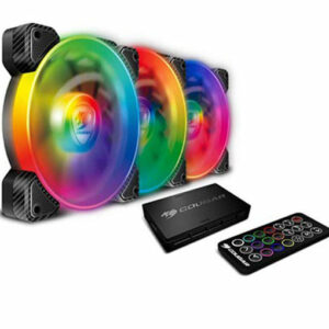Cougar Hydraulic Vortex RGB SPB 120 mm PMW HDB Cooling Kit with addressable RGB Lighting, Core Box v2, Remote Controller and Three Vortex RGB SPB 120 CPU Cooling Fans (3 Pack)