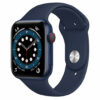 Buy Apple Watch Series 6 GPS + Cellular, 44mm Blue Aluminium Case with Deep Navy Sport Band - Regular in Qatar