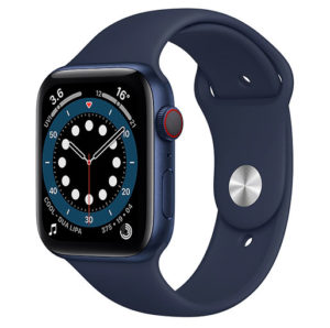 Buy Apple Watch Series 6 GPS + Cellular, 44mm Blue Aluminium Case with Deep Navy Sport Band - Regular in Qatar