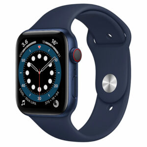 Buy Apple Watch Series 6 GPS + Cellular, 44mm Blue Aluminium Case with Deep Navy Sport Band - Regular in Qatar