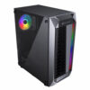 COUGAR MX410 Mesh-G RGB Black ATX Mid Tower Powerful and Compact Mid-Tower Case with Mesh Front Panel and Tempered Glass Built-in 4 RGB Fan