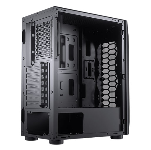 COUGAR MX410 Mesh-G RGB Black ATX Mid Tower Powerful and Compact Mid-Tower Case with Mesh Front Panel and Tempered Glass Built-in 4 RGB Fan