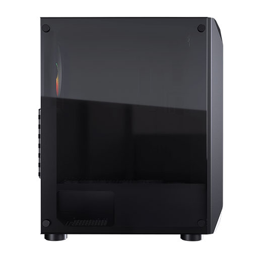 COUGAR MX410 Mesh-G RGB Black ATX Mid Tower Powerful and Compact Mid-Tower Case with Mesh Front Panel and Tempered Glass Built-in 4 RGB Fan